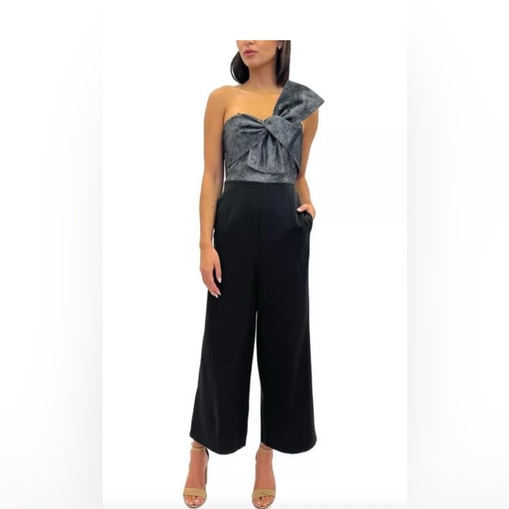 SAM EDELMAN Women's Cady Metallic Bow-Bodice Jumpsuit 4 NEW ($158)